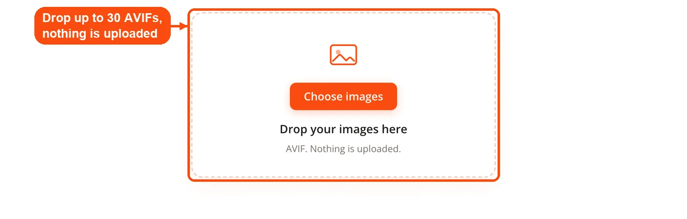Drop zone for adding AVIF files