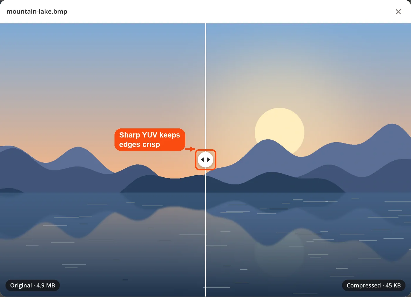 Before and after view of the WebP