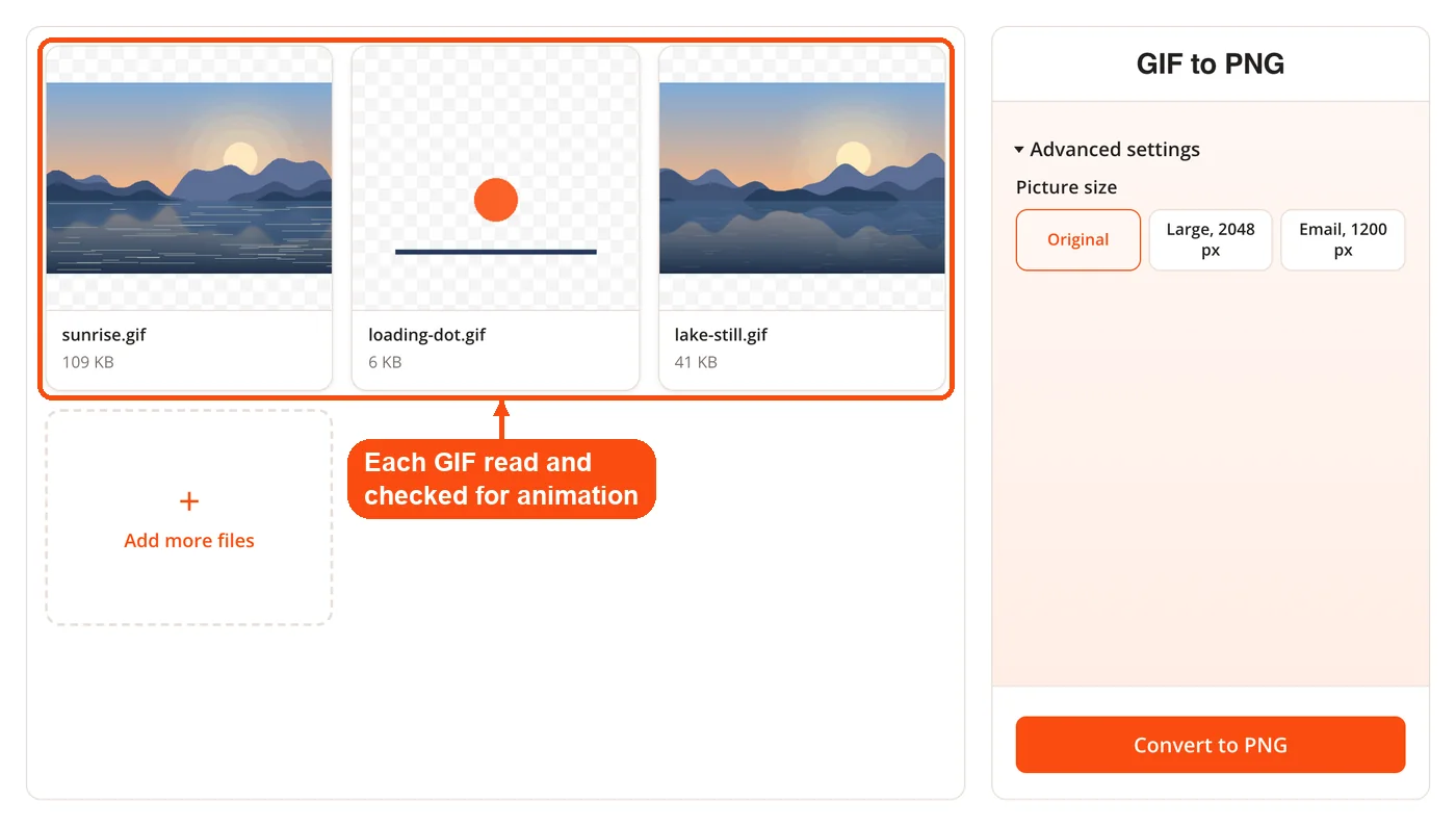 Three GIF files checked for animation