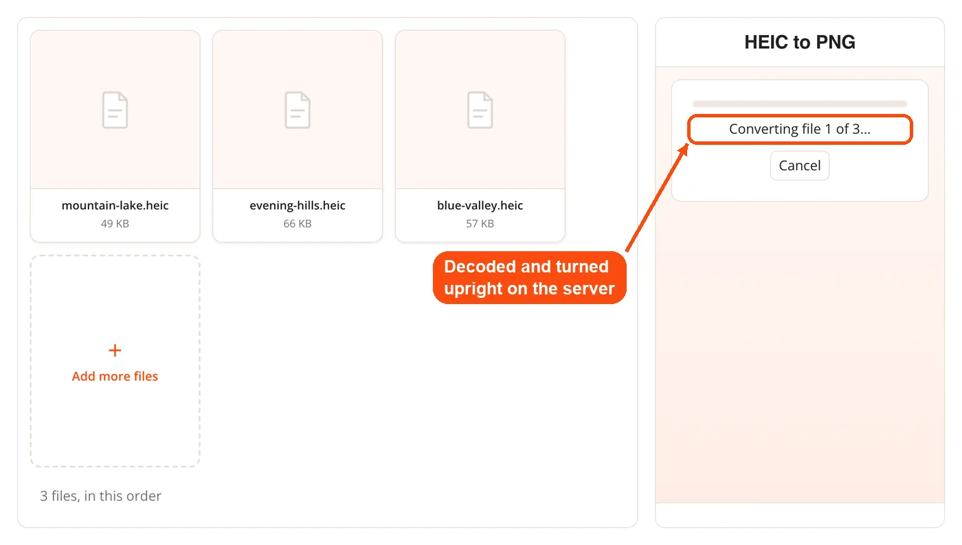Photos decoded on the server