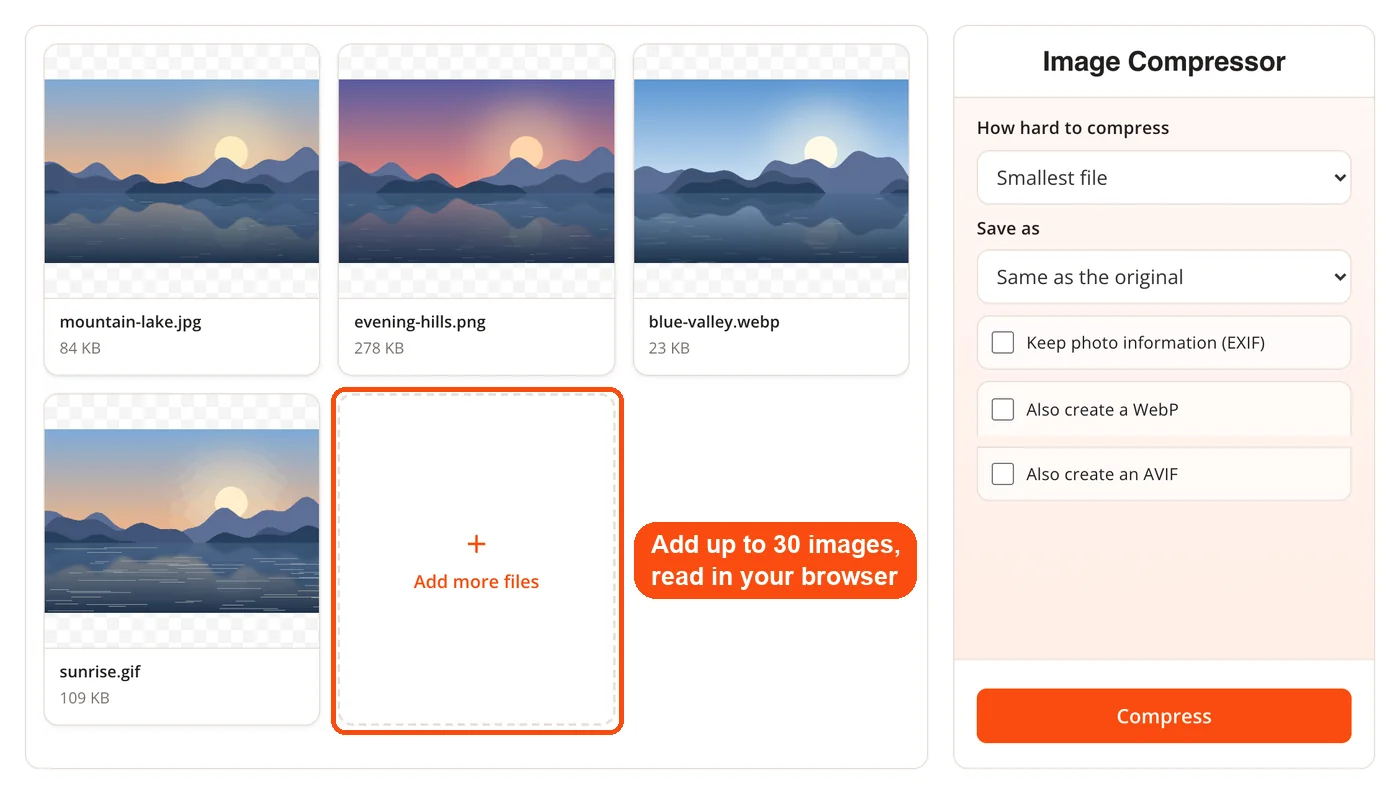 Four images added to the compressor