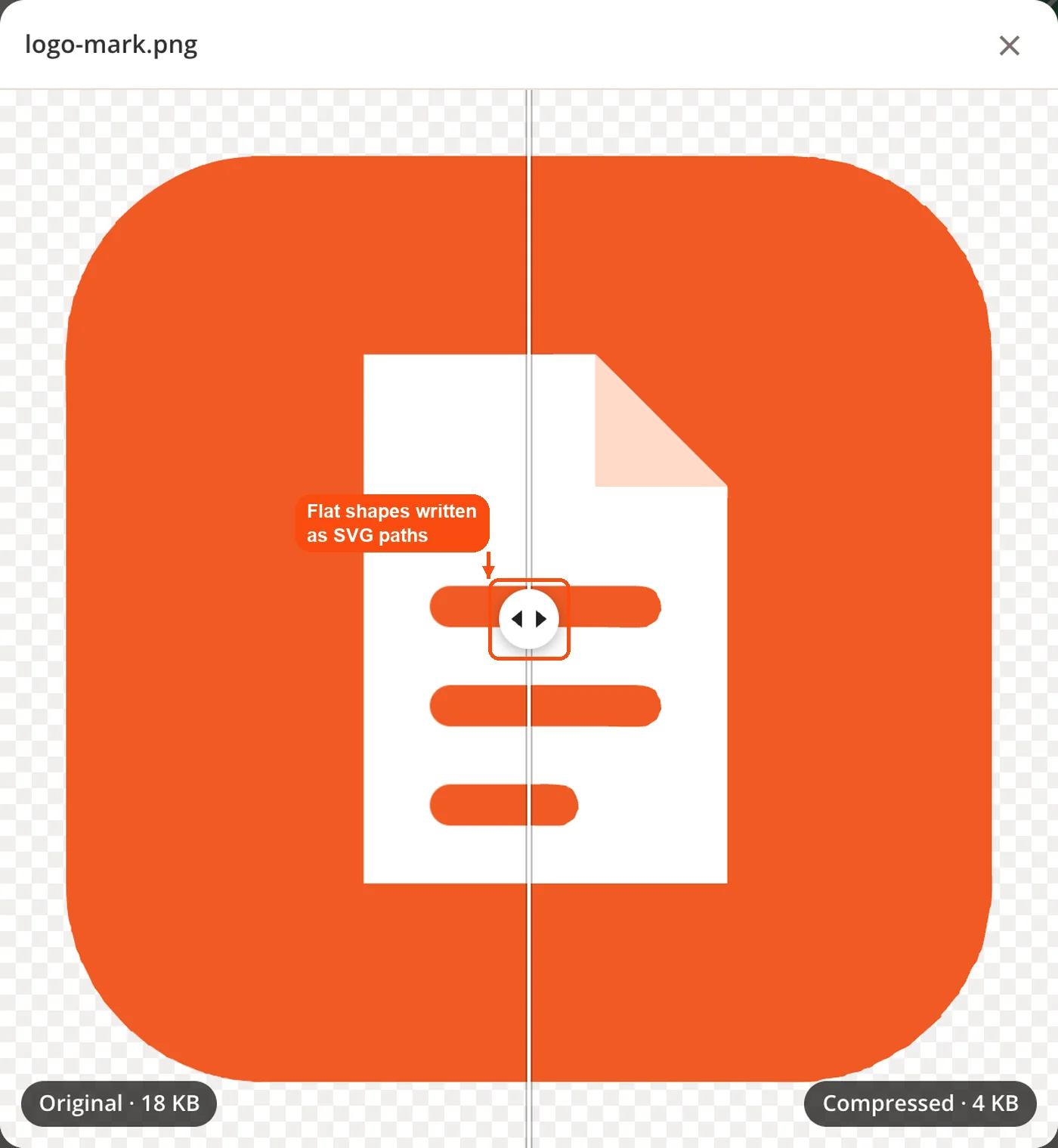 Traced SVG compared with the PNG